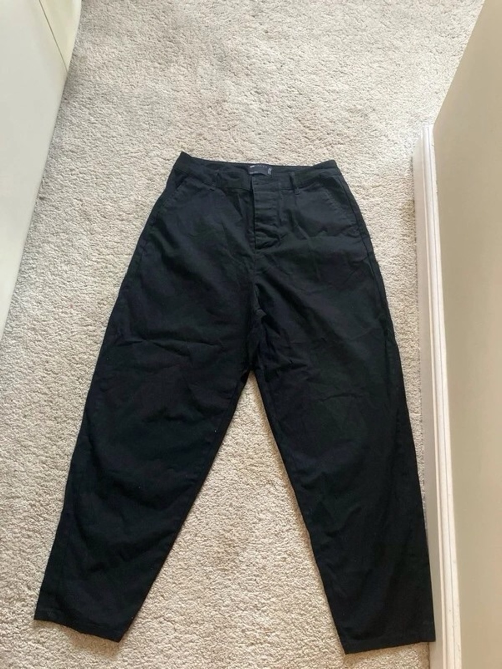 Men's Black Casual Tapered Pants